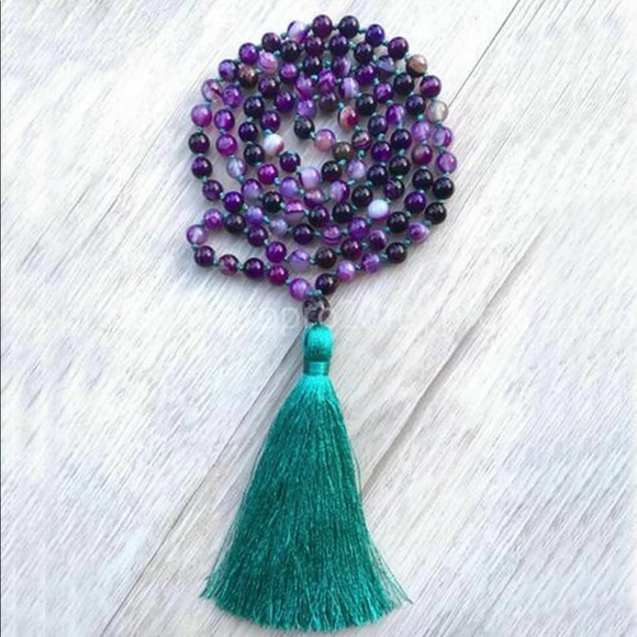 Jewelry - Charged✨ Beautiful Purple Agate Mala Gemstone